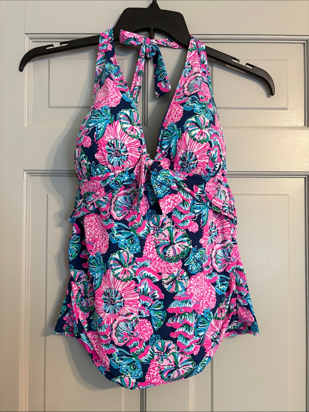 Lilly Pulitzer Amren Tankini Top Size 12 Oyster Bay Navy Shroom with a View
